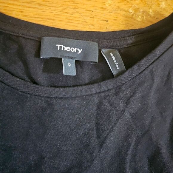 Theory Black Gather Sleeve Dress Size XS US 0 - Picture 6 of 10